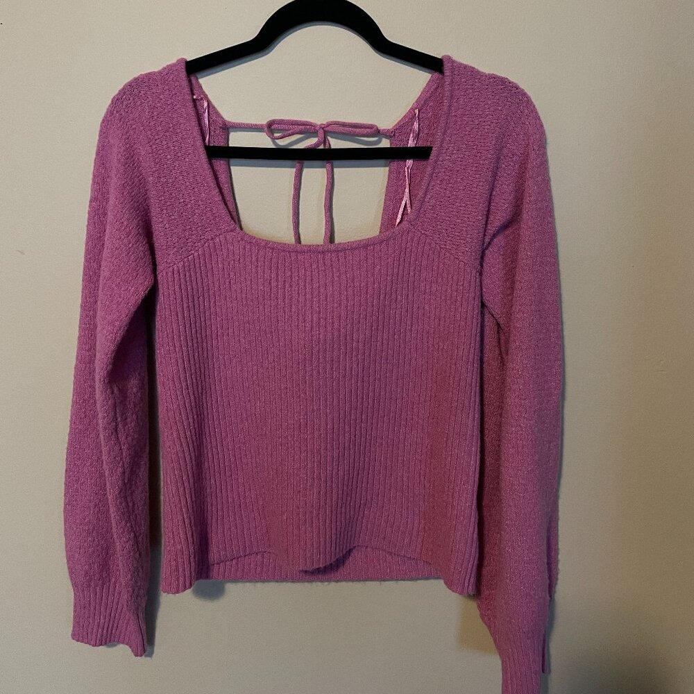 NEW Pink Ribbed Scoop Neck Top